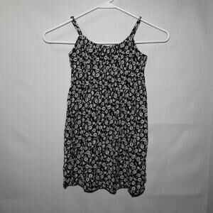Art class spaghetti strap dress Black with Daisy Pattern girls size small(6/7)